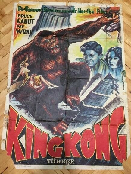 King Kong Middle East Print Oldest Movie Poster 1933 Artist Drawn 68 X 97 Cms !