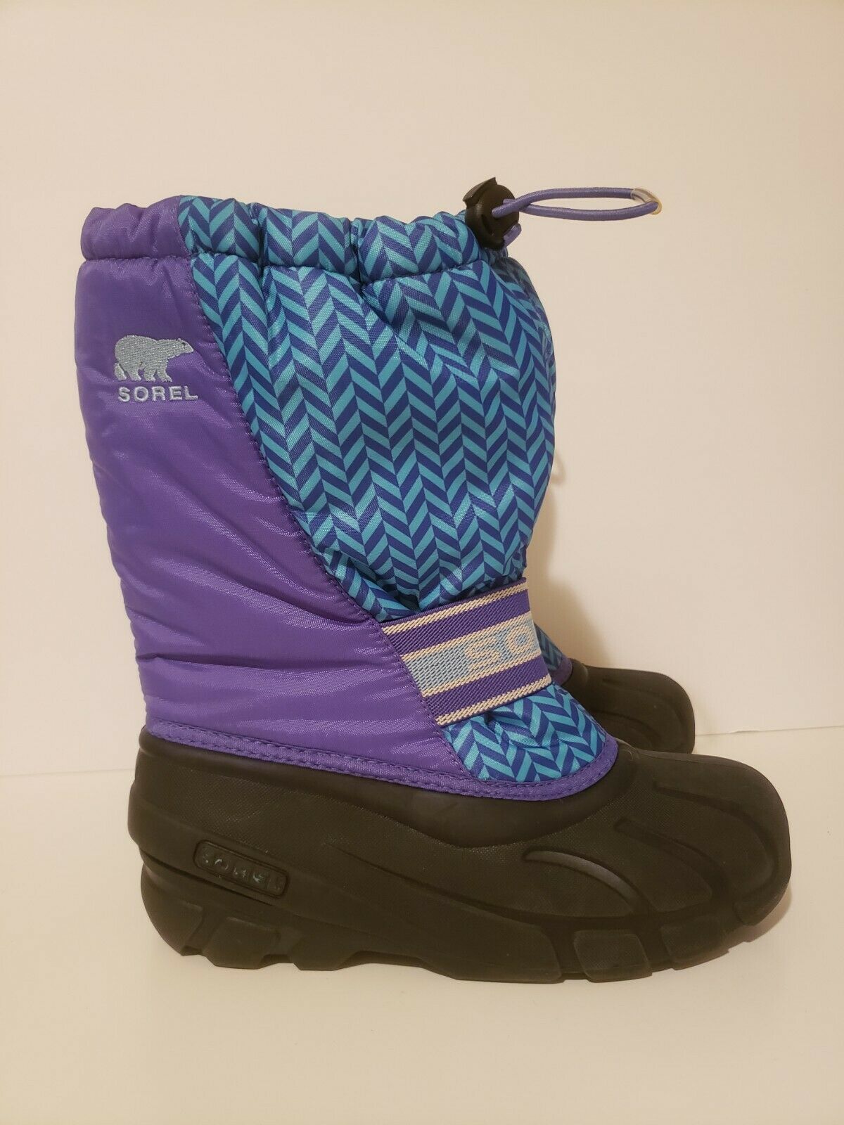 Sorel Youth Girls Size 5 Waterproof Insulated Warm Winter Boots Blue Purple