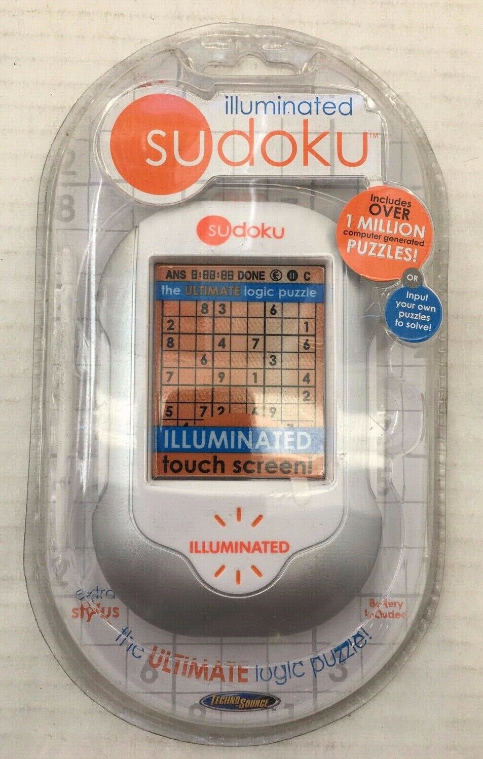 Sudoku Illuminated Hand Held Logic Puzzle Electronic Video Game New Sealed