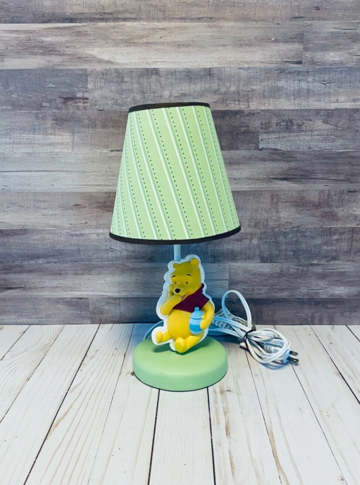 Winnie The Pooh Nursery Lamp Green Tested And Works Great