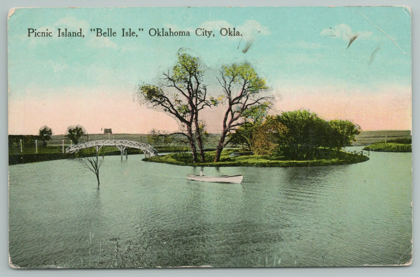 Oklahoma City~picnic Island~belle Island~vintage Postcard