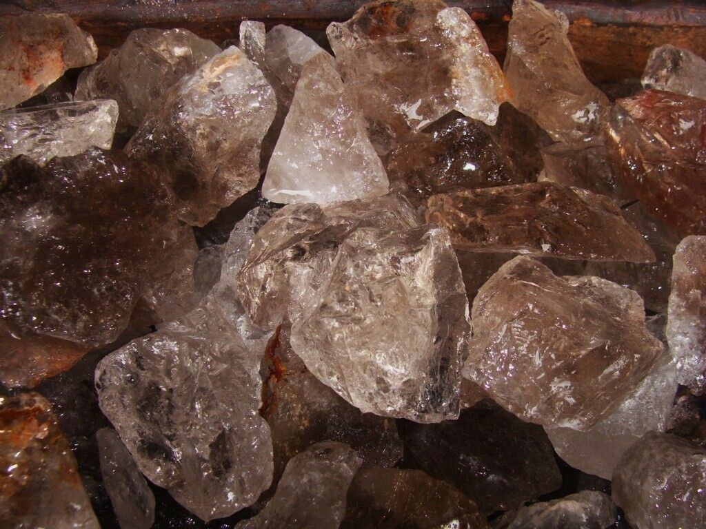 500 Carat Lots Of Smokey Quartz Rough - High Quality + A Free Faceted Gemstone