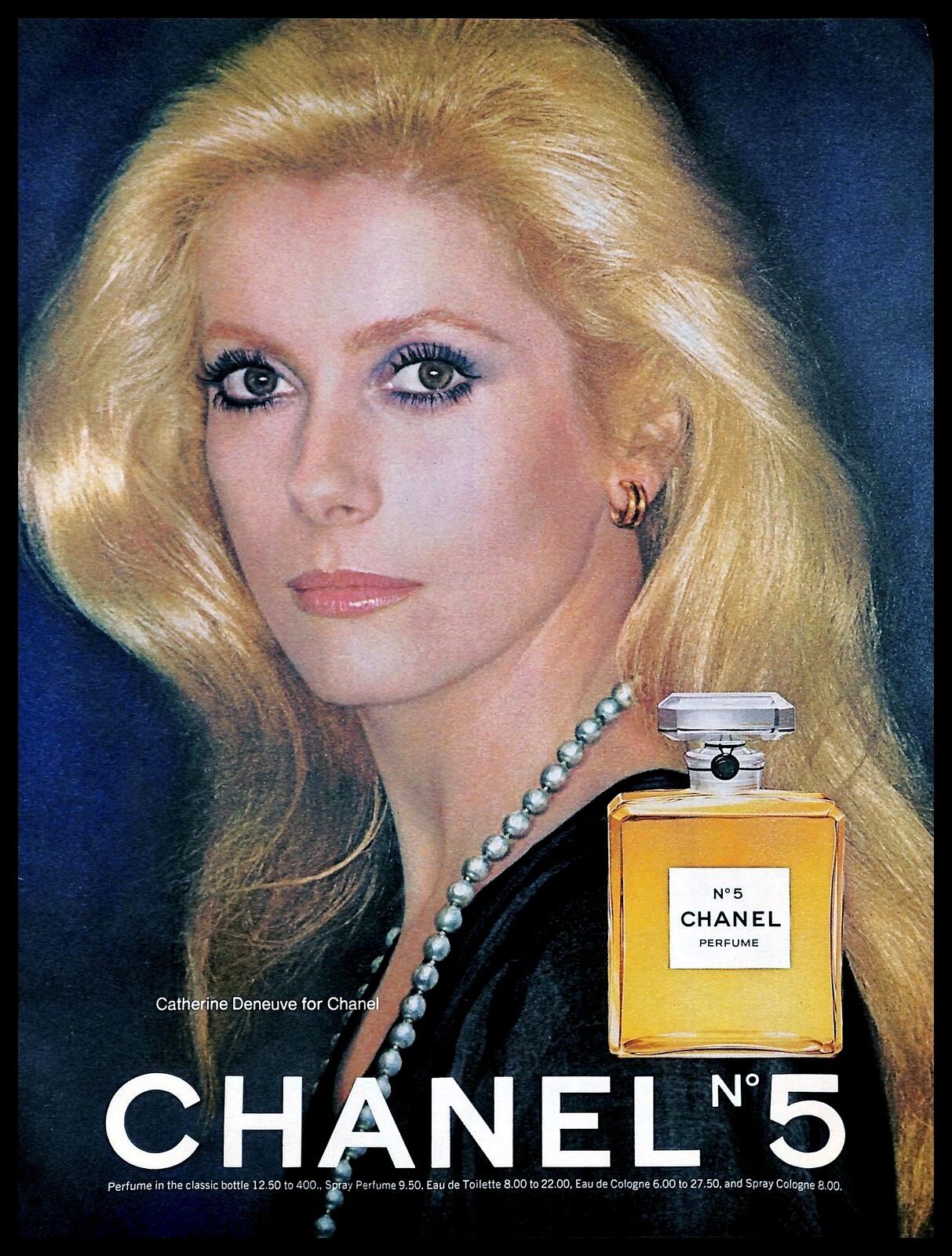 1976 Chanel No 5 Perfume Vintage Photo Print Ad Catherine Deneuve  Actress 1970s