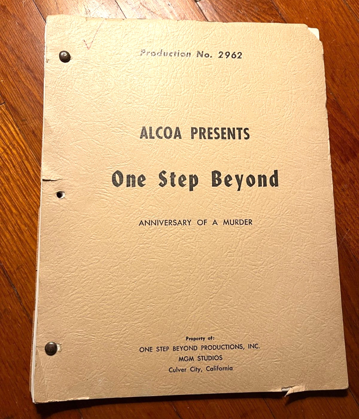 One Step Beyond 1st Draft 5/10/60 Original Tv Script John Newland