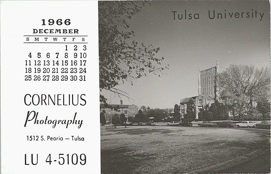 Rppc Tulsa Ok Tulsa University Cornelius Photography Advertising Calendar 1966