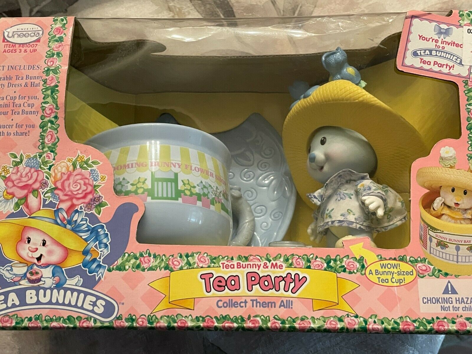 Vintage Uneeda Tea Bunnies Tea Bunny & Me Tea Party Iris Bouquet Nib