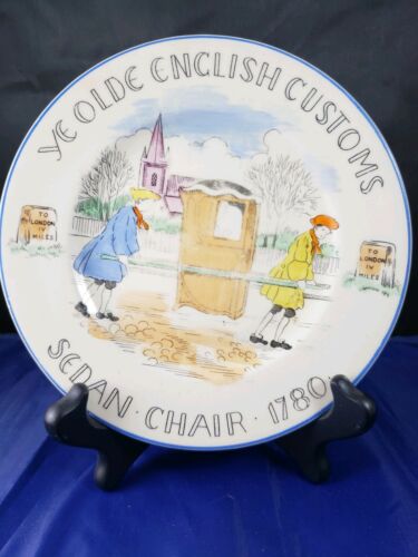 Ye Olde English Customs Plate By Burleigh Ware "sedan Chair -1780"