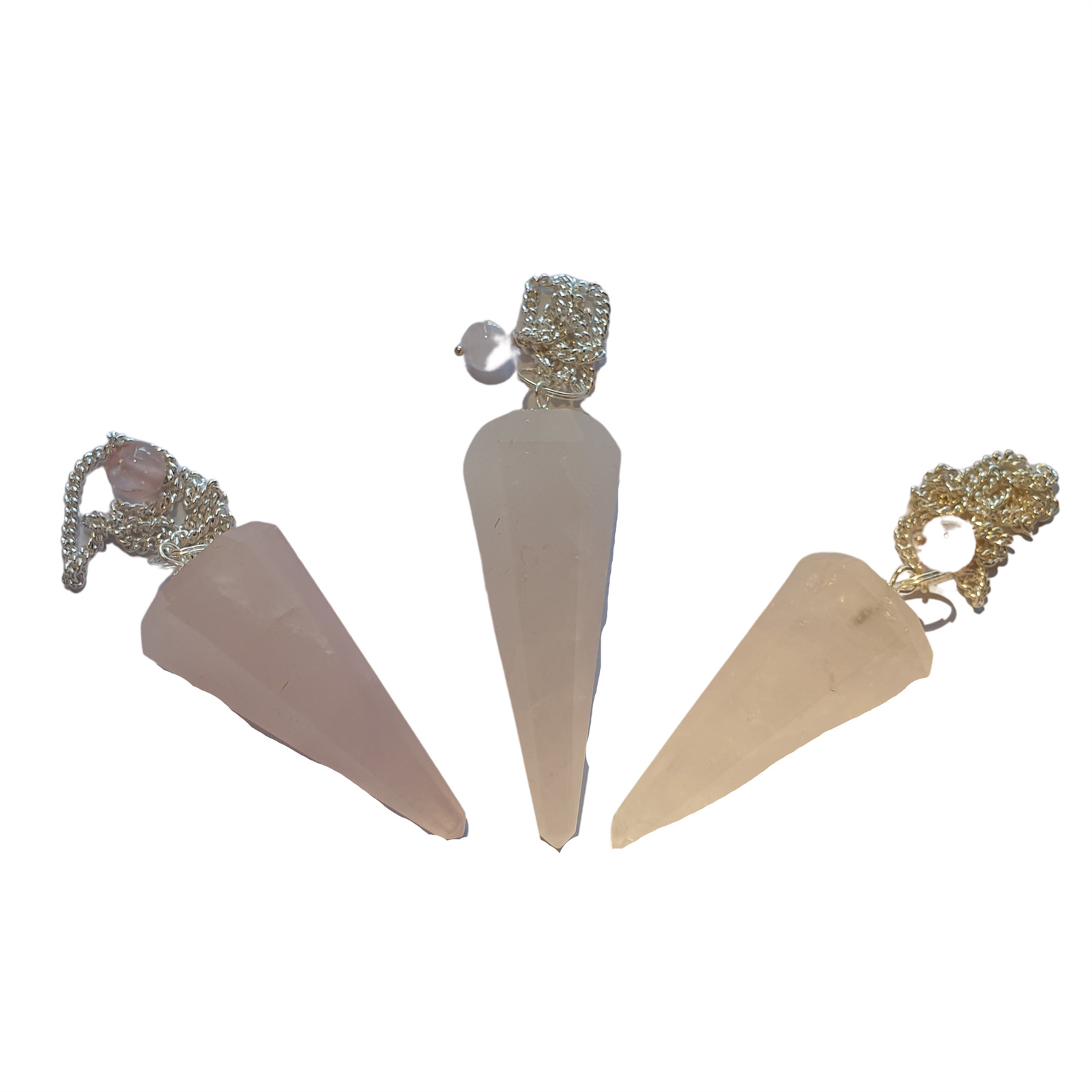 Gemstone Magic Pendulum With Chain - Rose Quartz