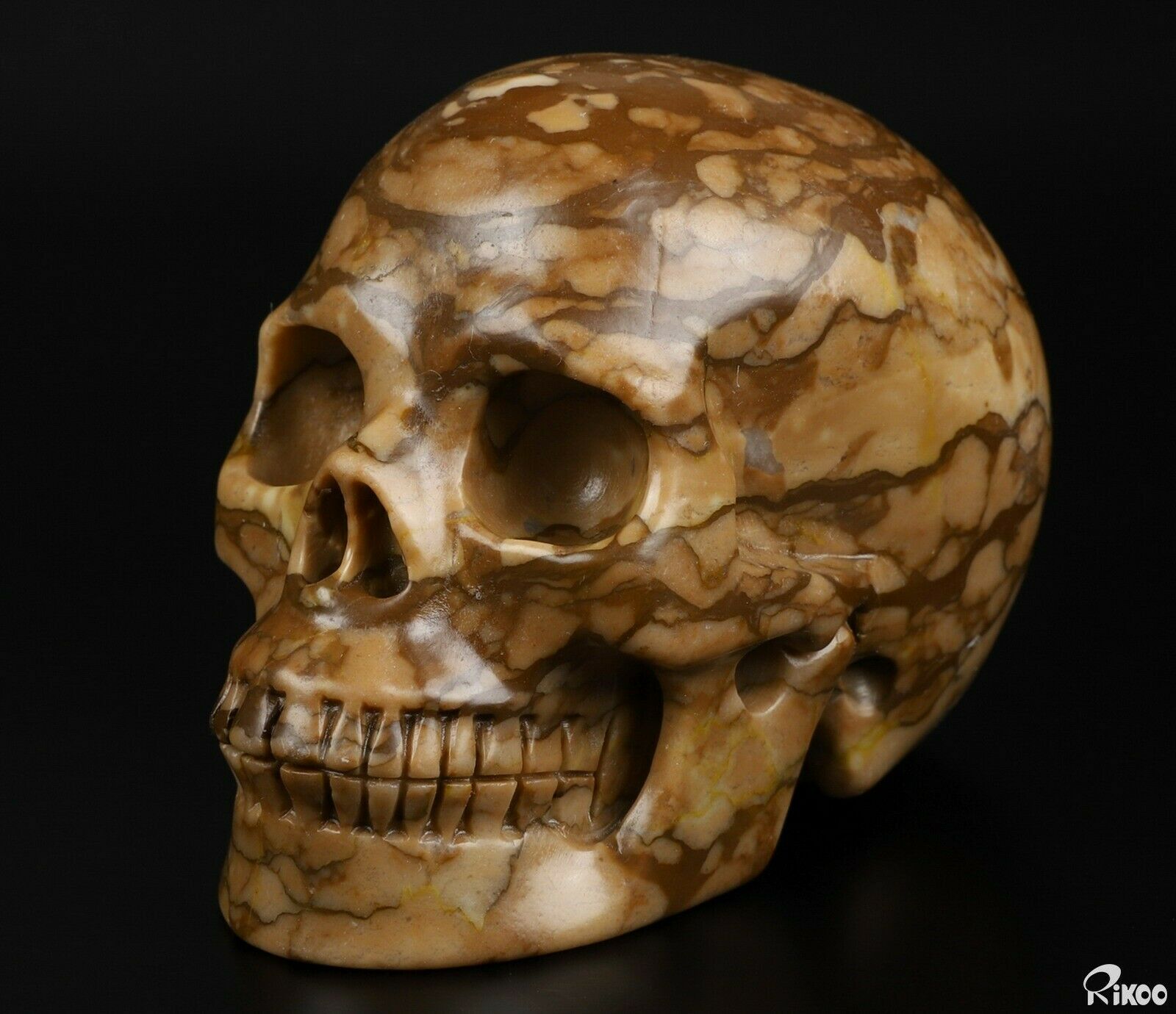 Huge 3.5" Map Jasper Carved Crystal Skull, Realistic, Crystal Healing
