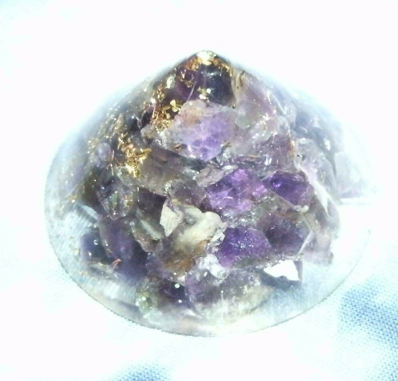 Miniature Amethyst Crystal Orgone Gemstone Pyramid Cone Orgonite Us Seller 1"