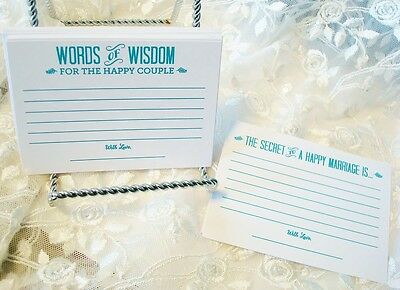 Set Of 36 Tiffany Blue Wedding Advice Cards Words Of Wisdom For Wedding Couple