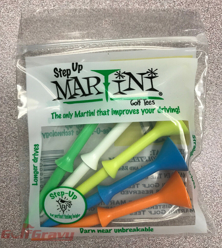 Martini Step Up Golf Tees - 1 Pack Of 5 Assorted Step-up Tees 3 1/4"
