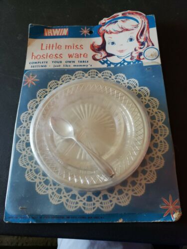 Irwin Little Miss Hostess Ware Sectional Dish Cake Plate 1 Spoon  #4854