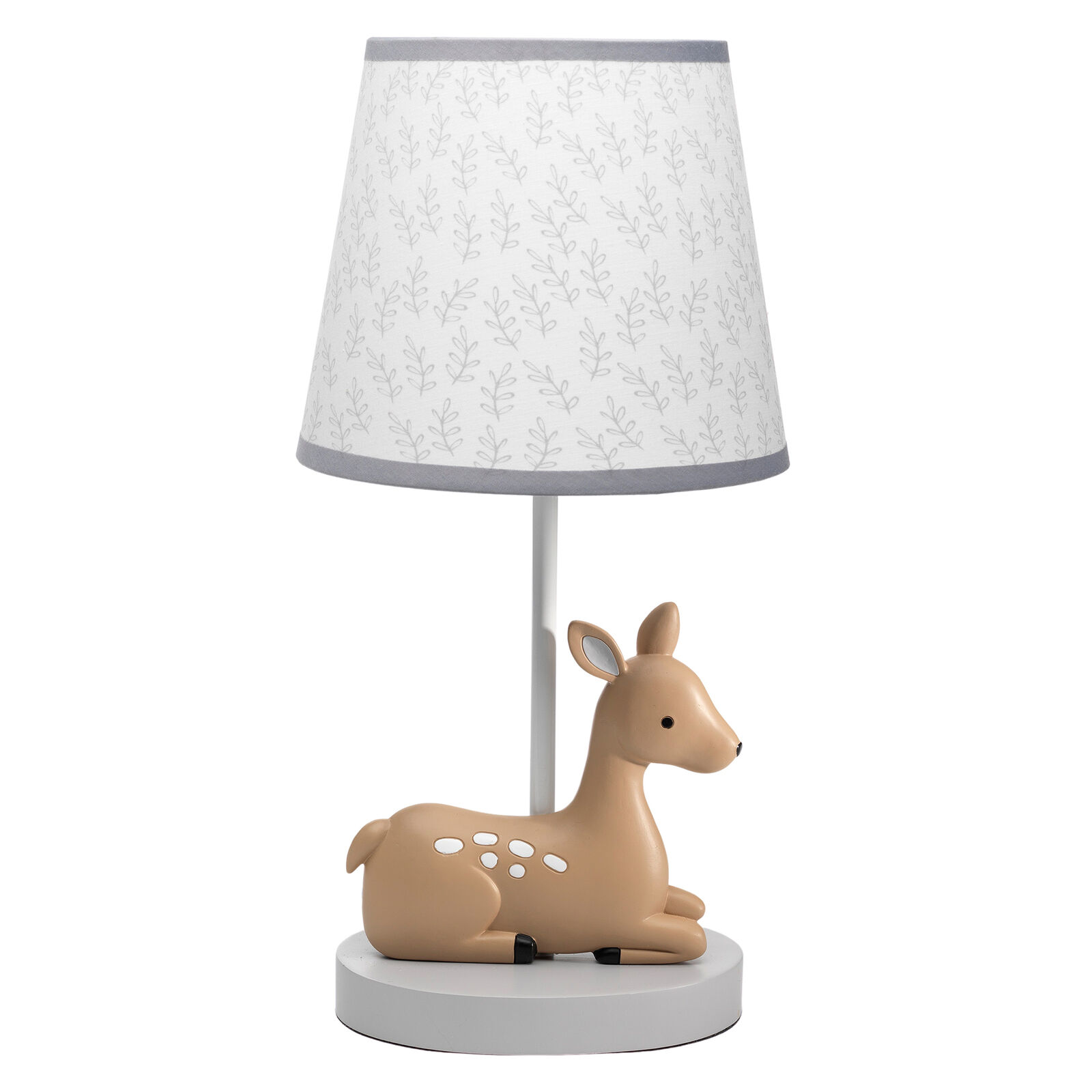 Bedtime Originals Deer Park Woodland Taupe Lamp With Gray/white Shade & Bulb