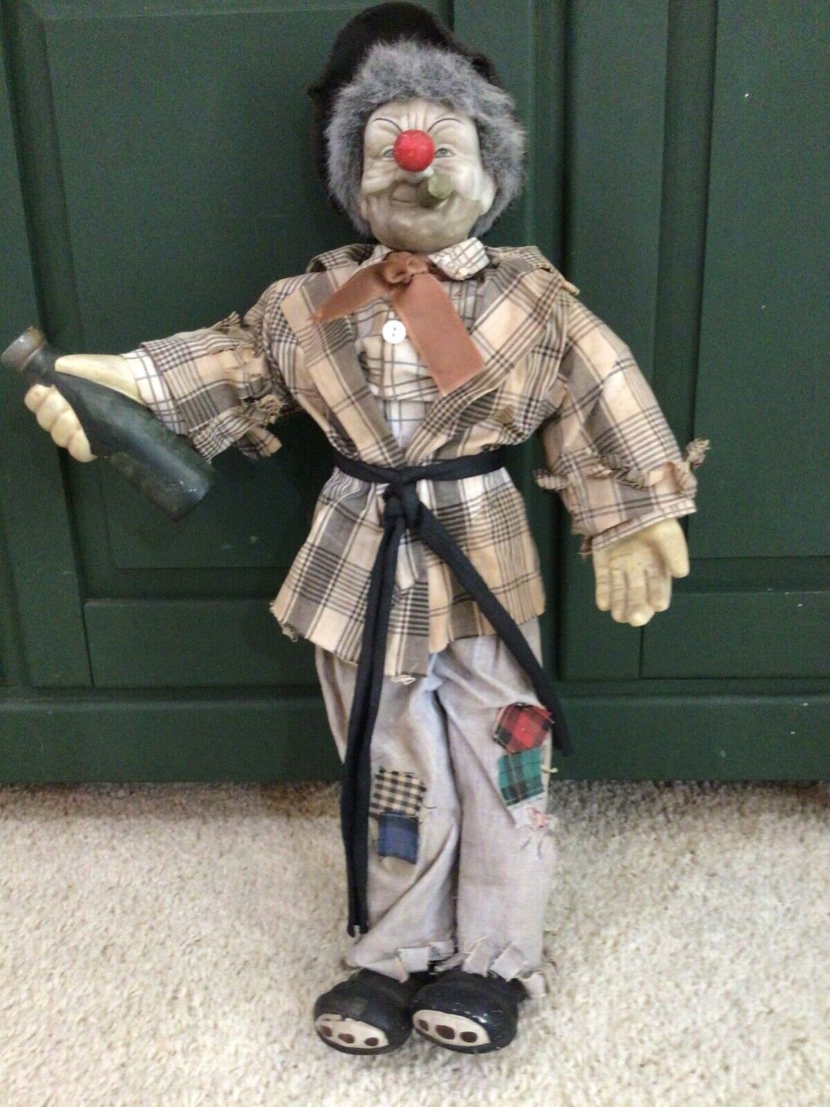 Large Vintage Clown Hobo Doll 21 Inches Tall
