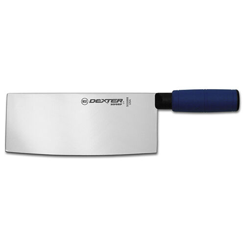 Dexter Russell Sg5888c-pcp, 8x3¼-inch Chinese Chef's Knife With Blue Sofgrip Han