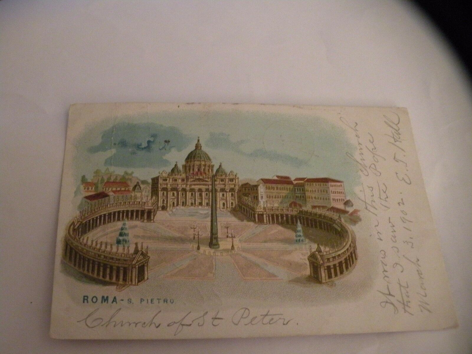 Antique Postcard 1902 Rome S. Pietro