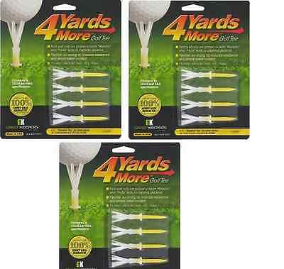4 Yards More Tees 3x Four Pack Yellow 2.75" 2 3/4" (12) Golf Driver / Fw Wood