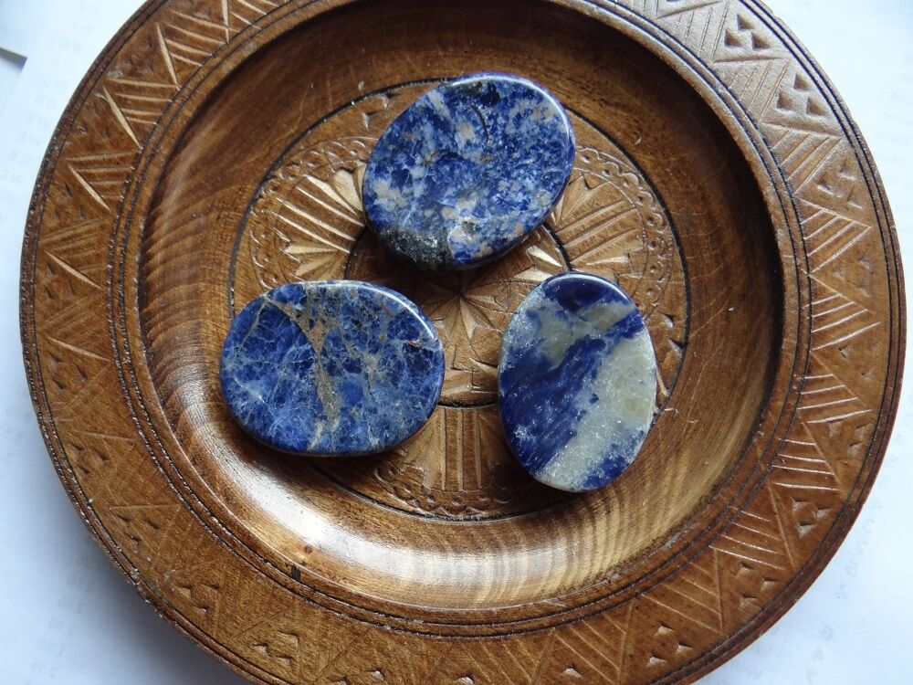 *sodalite* Pocket Worry Thumb Stone (1) Gemstone Metaphysical