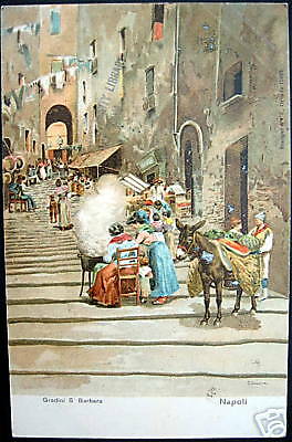 Italy~italia~1900s Napoli~gradini S. Barbara~artist Pc