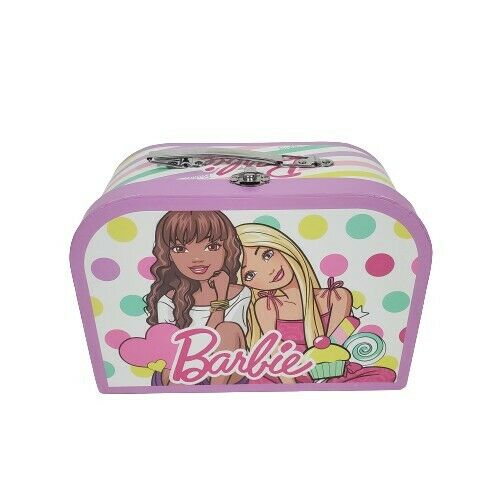 Barbie Lunch Box And Metal 10 Piece Tea Set-tray, Kettle, Plates And Cups No Box