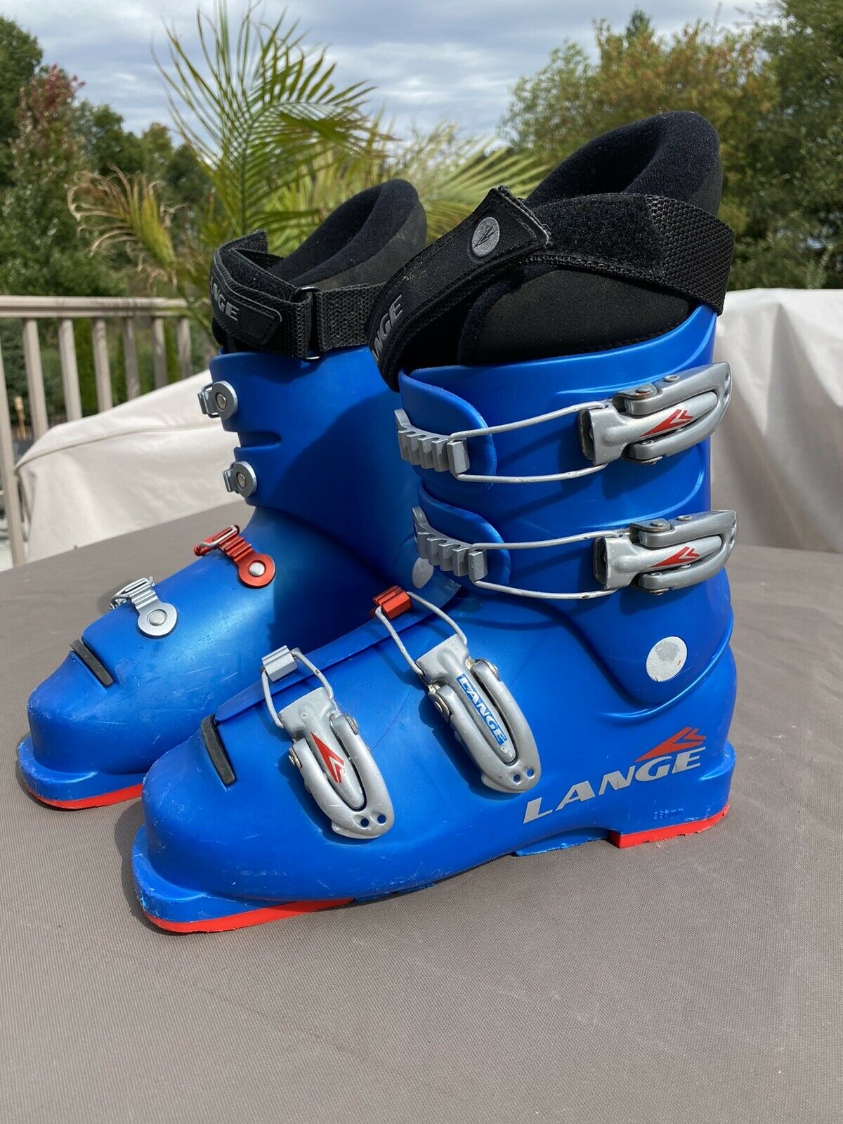 Lange Comp 60 Team Ski Boots 4 Buckle Junior Fit 24.5 Blue 286mm
