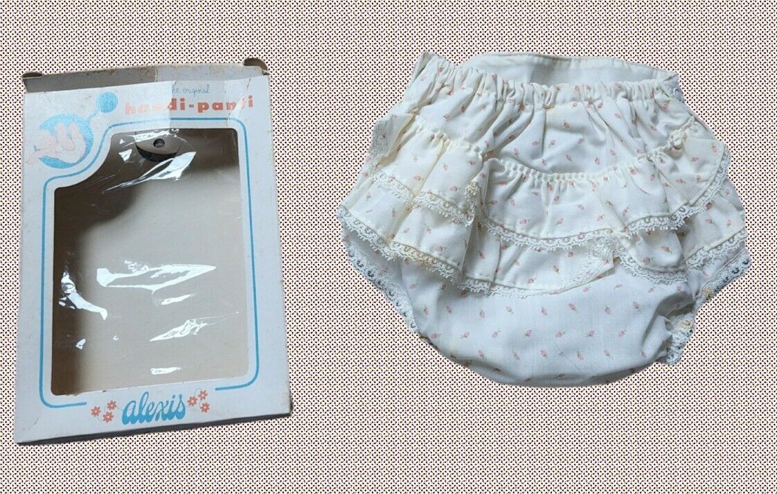 Vintage Alexis Handi - Panti Baby Girl’s Small Plastic Diaper Cover Ruffle Print