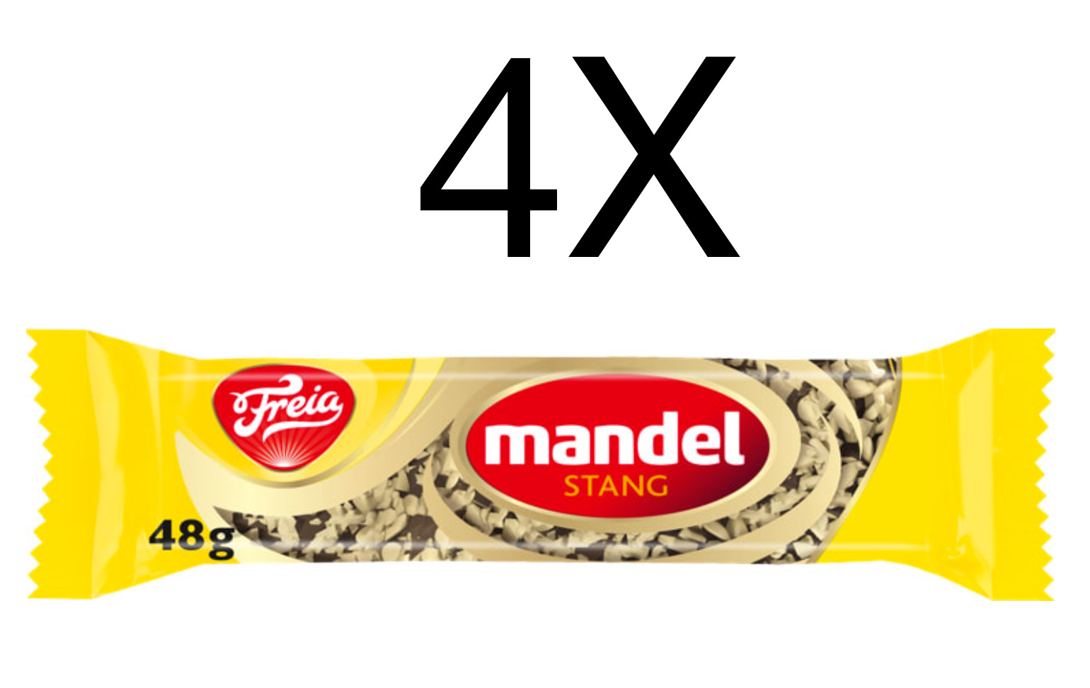 4x 48 Grams Mandelstang Mandel Stang Freia Norwegian Chocolate  Almond Bars