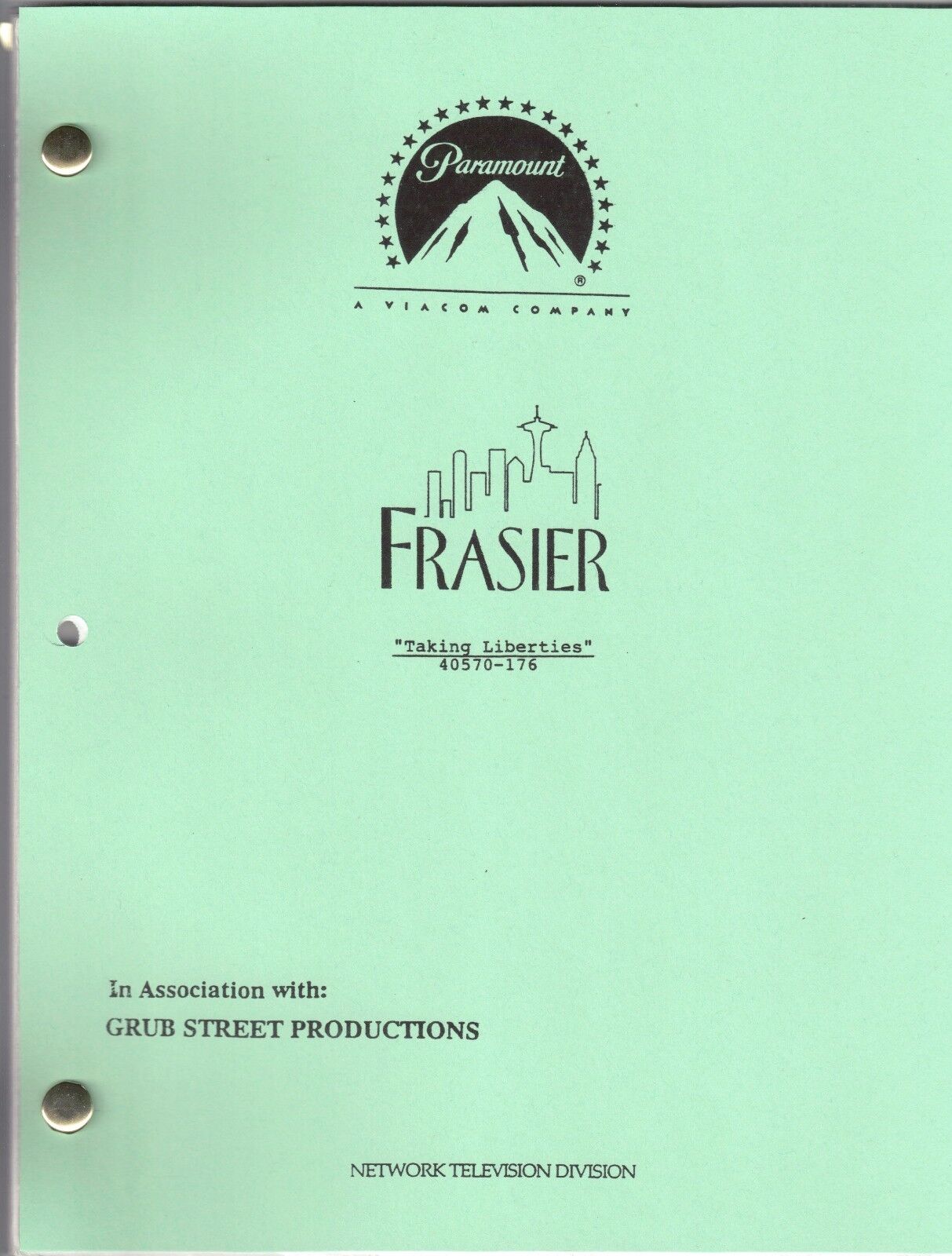 Frasier Show Script "taking Liberties"