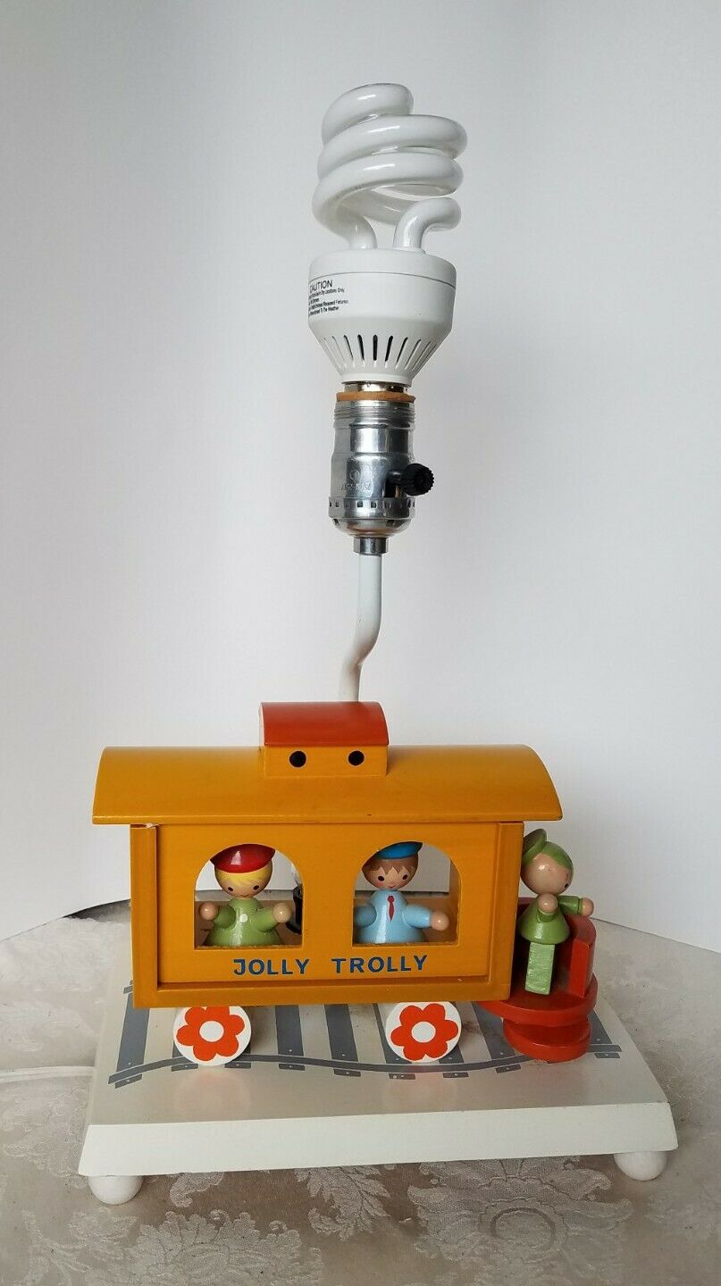 Vintage 1977 Irmi Originals Nursery Jolly Trolly Train Lamp W/night Light