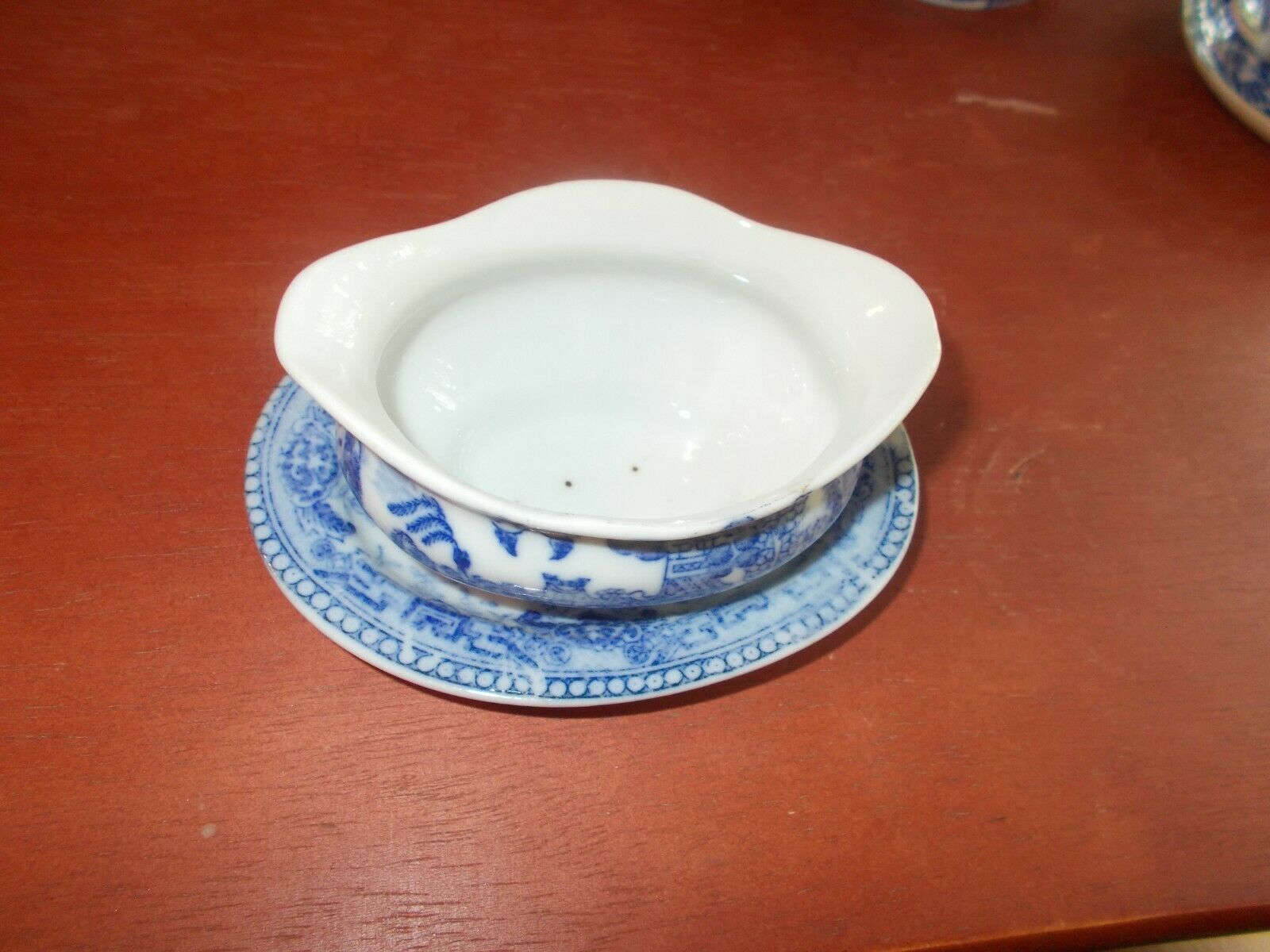 Antique Childs Tea Set Gravy Bowl & Attached Plate Japan