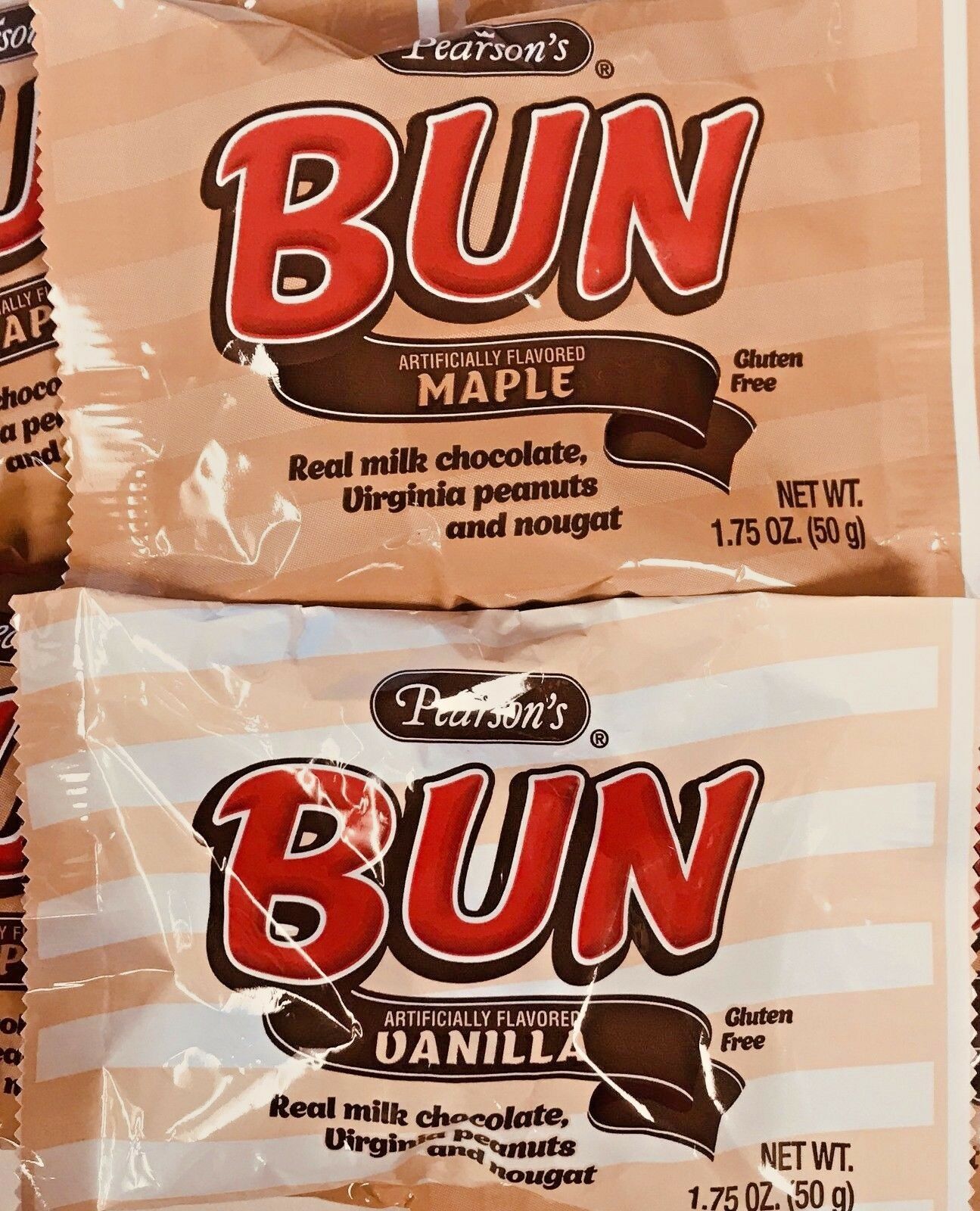 Pearson's Bun Bar 24ct Mix Half Maple/half Vanilla Free Shipping