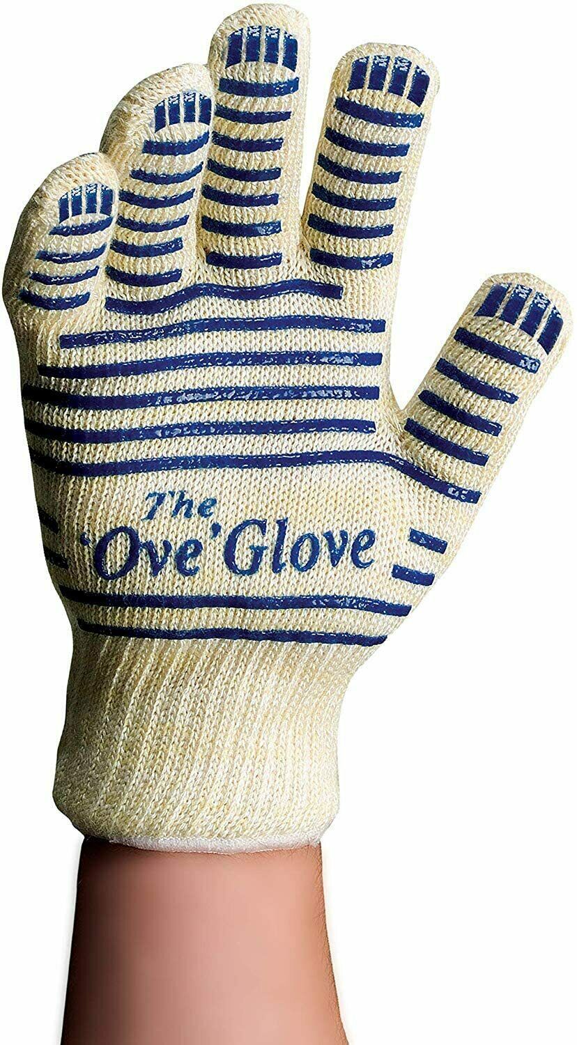 Ove Glove Hand Anti Heat Flame Blue 540f Non-slip Silicone Grip