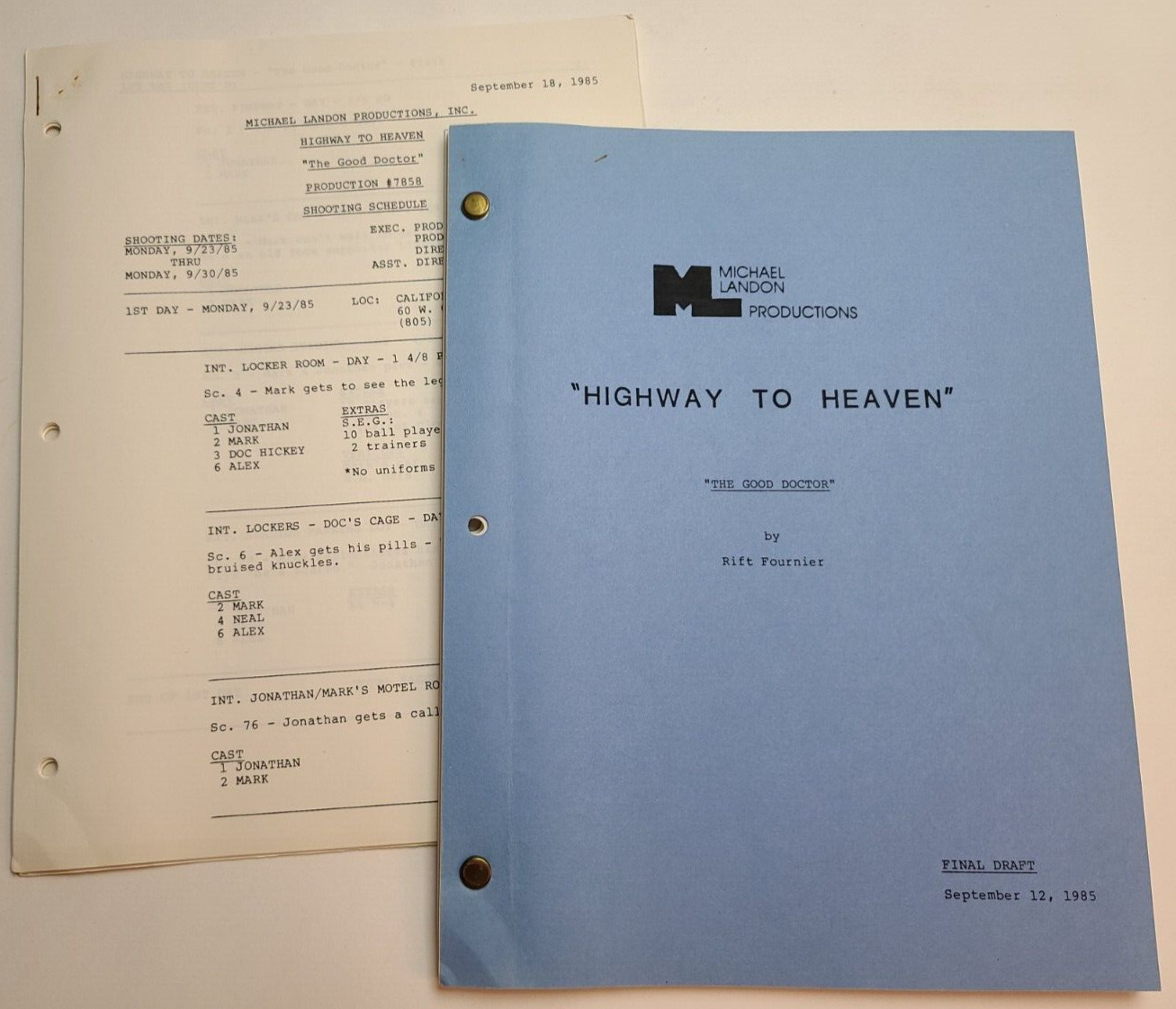 Highway To Heaven / Rift Fournier 1985 Tv Script, Mitzi Hoag "the Good Doctor"