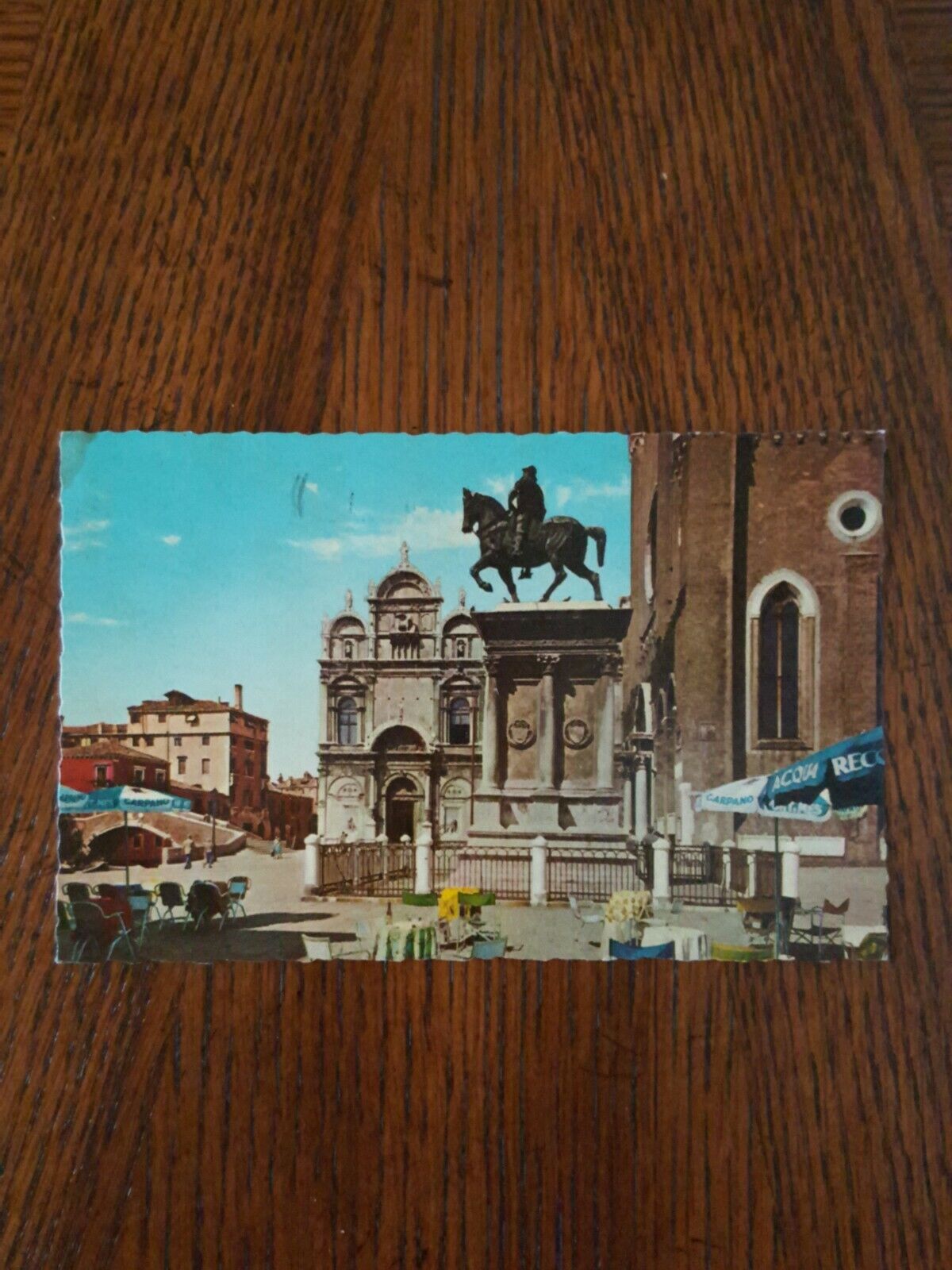 Vintage Postcard Venice Italy Equestrian Statue Colleoni Monument