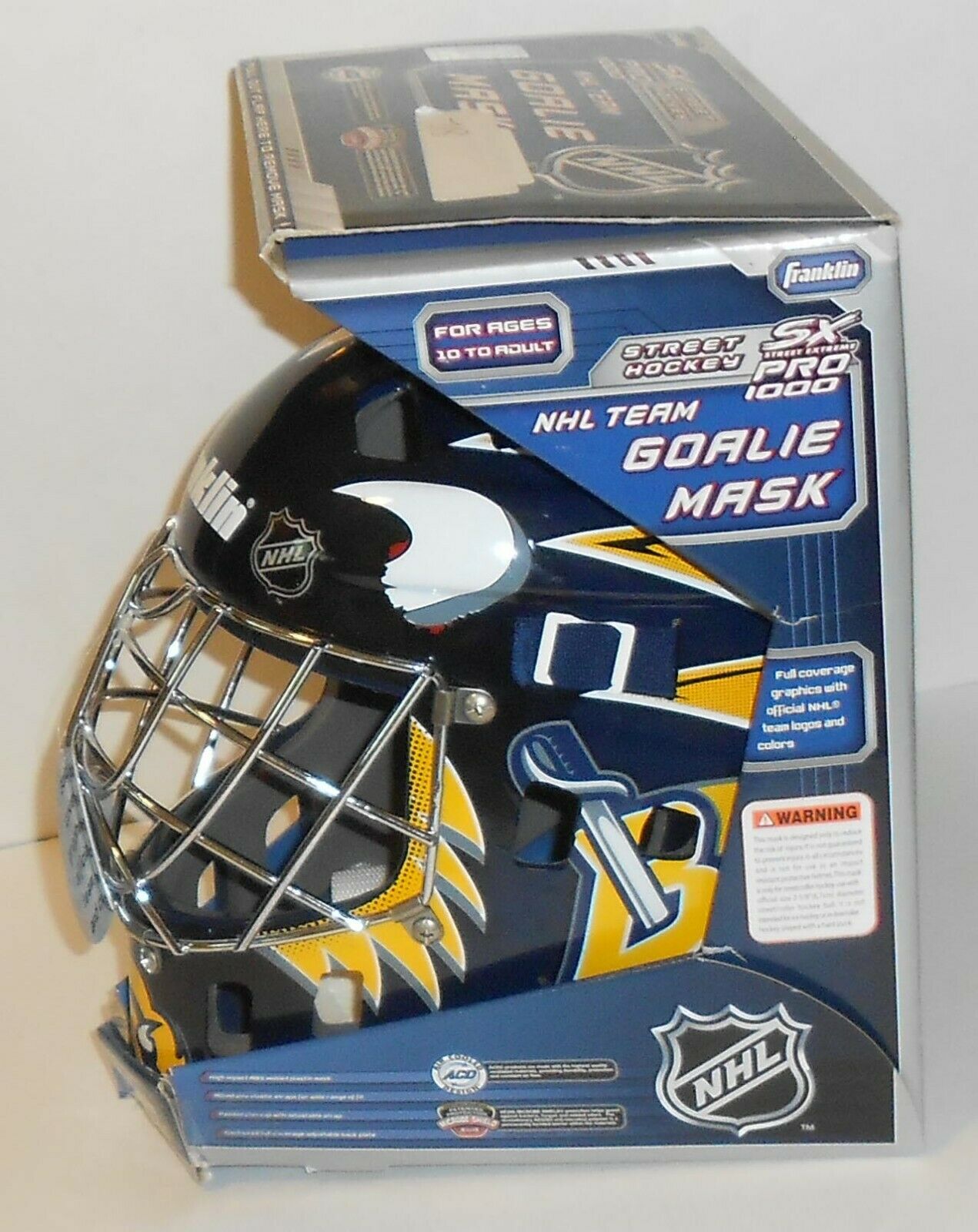 Franklin 5x Street Extreme Pro 1000 Hockey Buffalo Sabres Nhl Goalie Mask New!