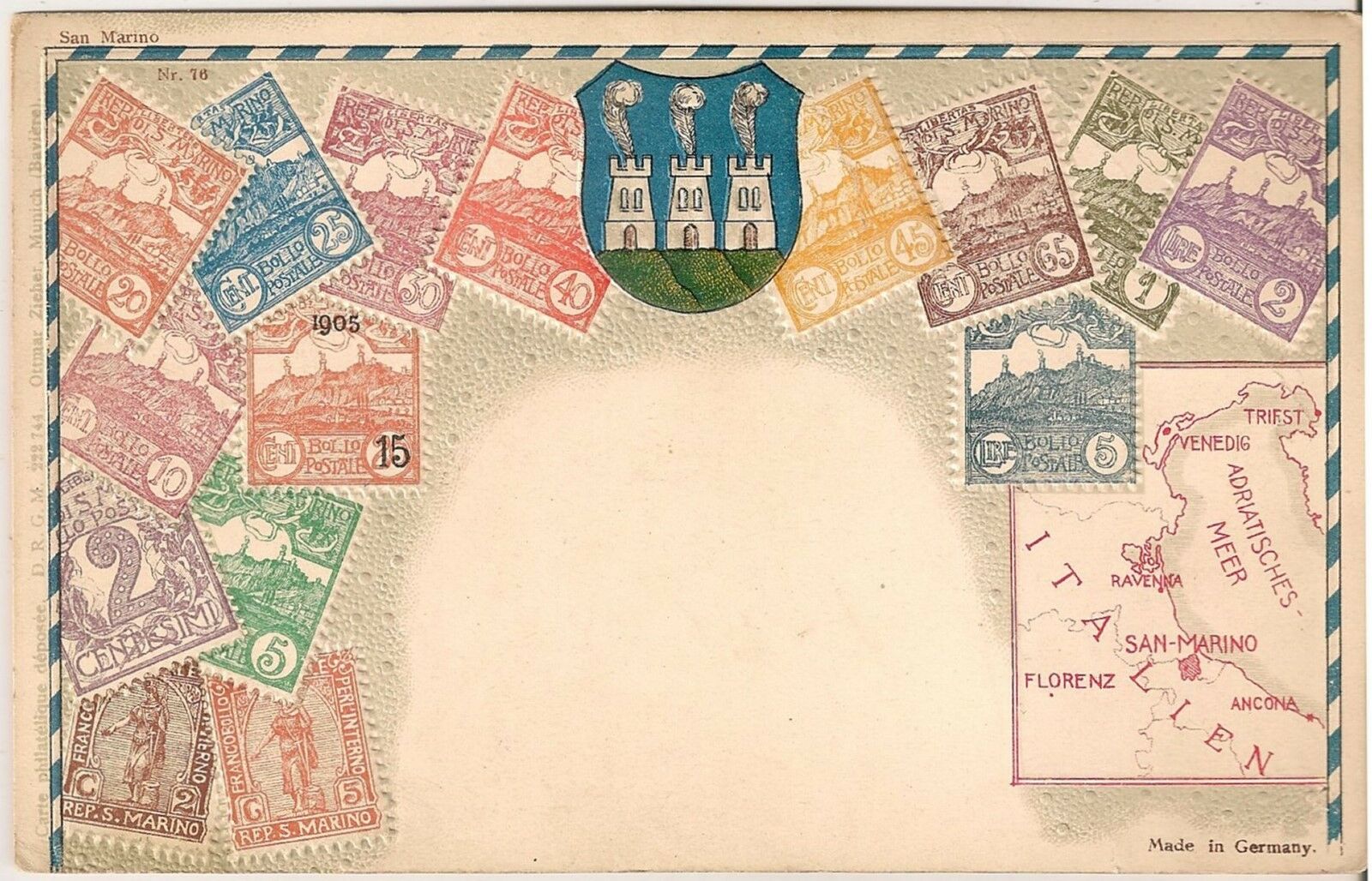Stamps Of Italy Postcard
