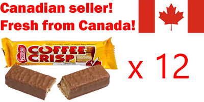 12 Coffee Crisp Chocolate Candy Bar Nestle Canadian Fresh From Canada