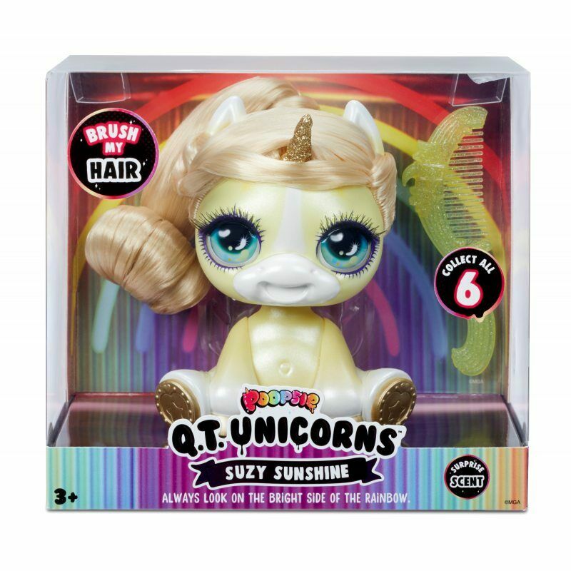New Poopsie Q.t. Unicorns Suzy Sunshine Rare Hot Toy Blonde Hair Surprise Scent