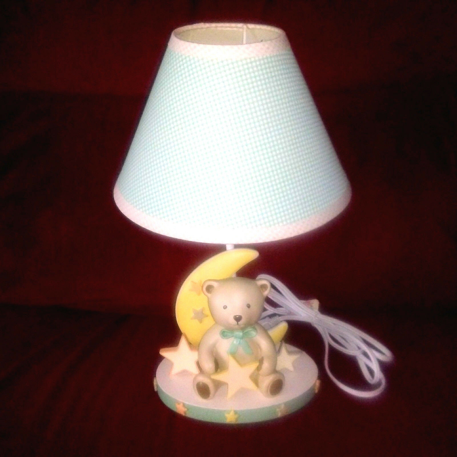 Lambs & Ivy Dreams & Wishes Teddy Bear Nursery Lamp Light Matches My Bedding Set