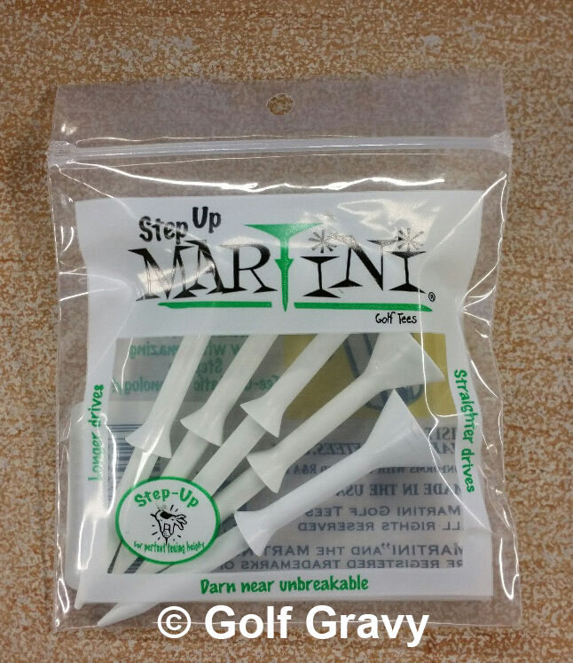 Martini Step Up Golf Tees - 1 Pack Of 5 White Step-up Tees 3 1/4"