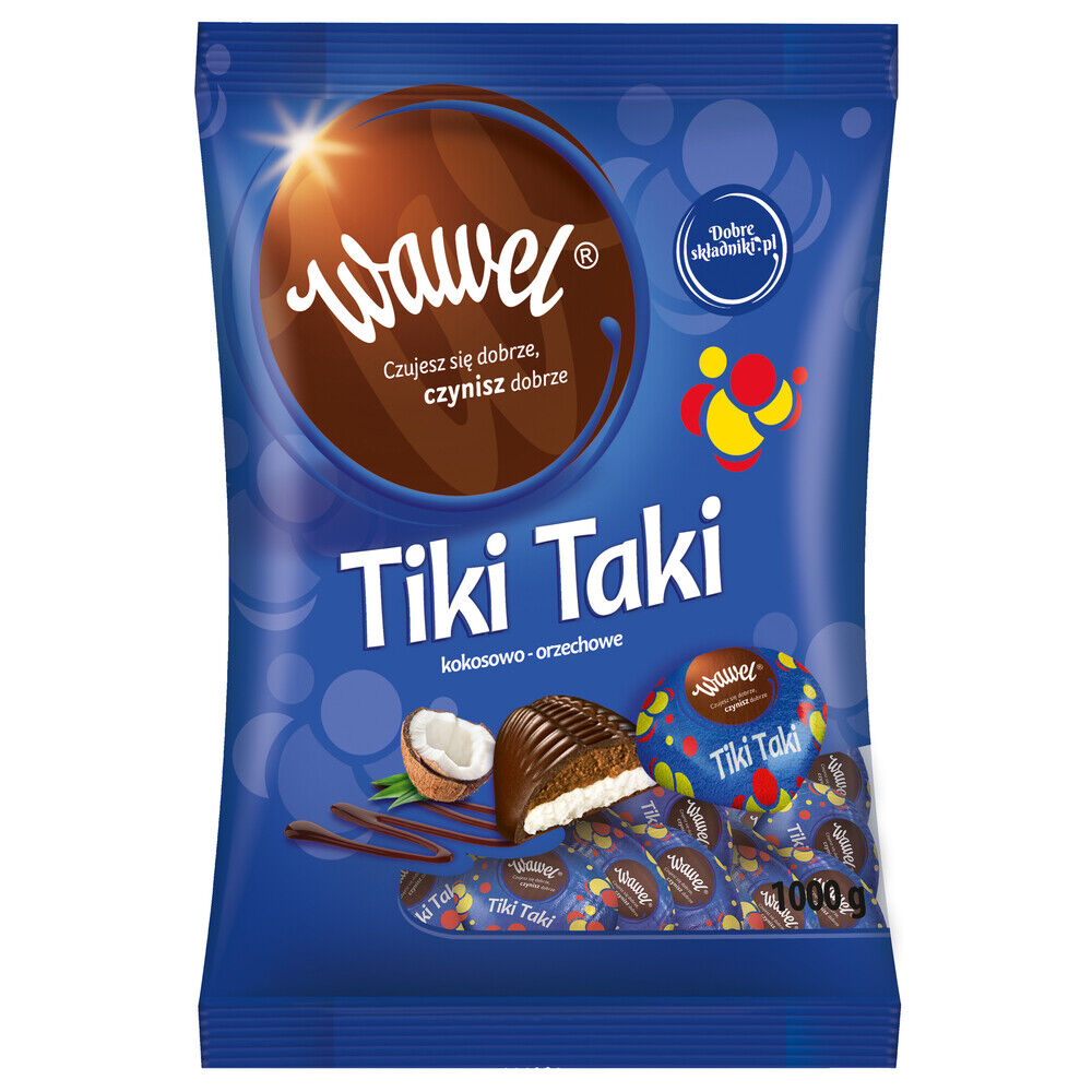 Wawel Tiki Taki Chocolate Bag 44% 1 Kg / 35.02 Oz
