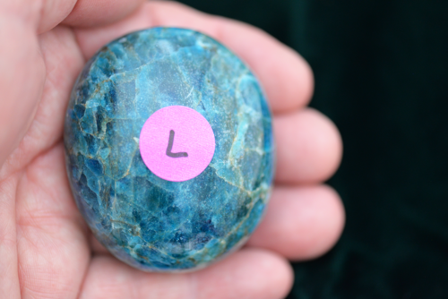 Apatite - Blue Apatite Xxl Gallet, Palm Stone - Polished (apatite Stone #l)