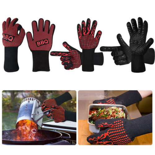 Hot 932℉ Heat Resistant Gloves Oven Barbecue Bbq Grilling Gloves Cooking Kitchen