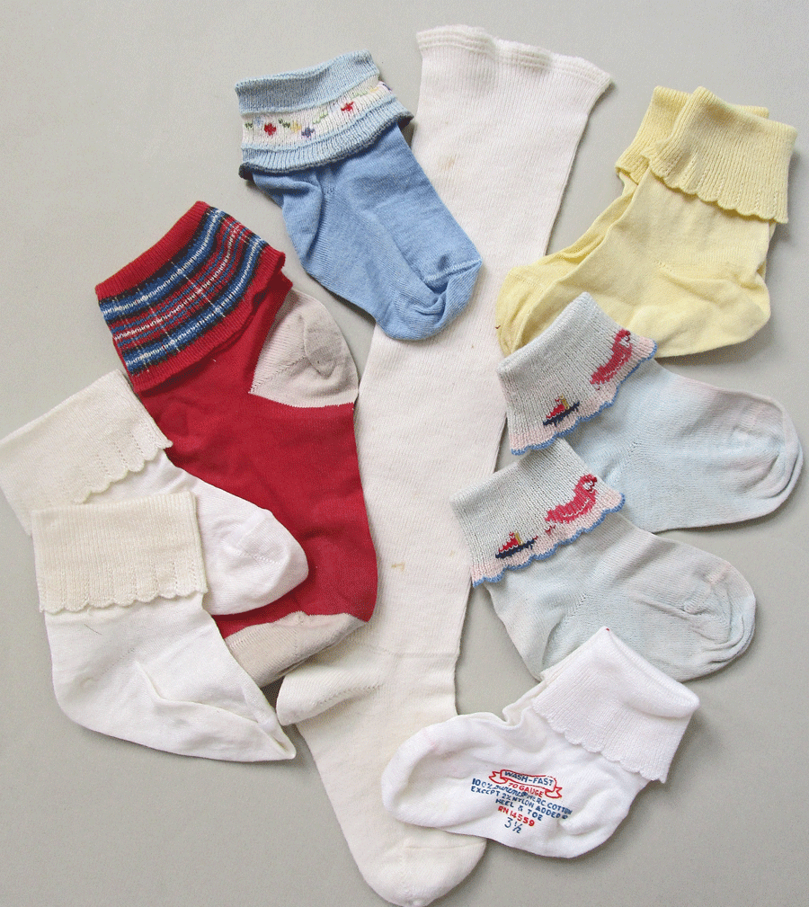 Very Vintage Children's Socks - 4 Pairs, 3 Singles - 1940s To 1950s
