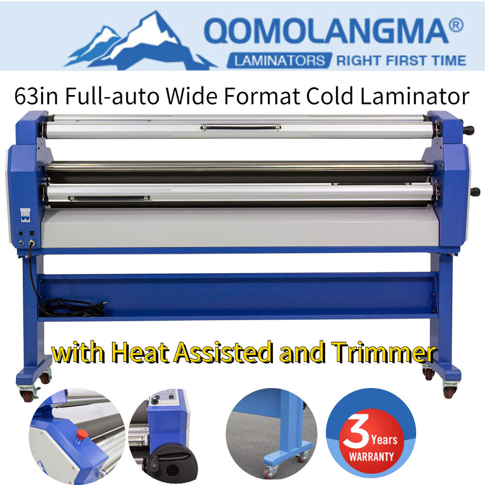 Us 63" Full-auto Large Format Cold Roll Laminator Machine Heat Assisted+ Trimmer