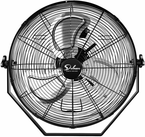 Simple Deluxe 18 Inch High Velocity 3-speed Wall-mount Fan Use-etl Safety Listed