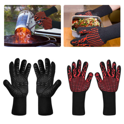 932°f Silicone Extreme Heat Resistant Cooking Oven Mitt Bbq Hot Grilling Glove